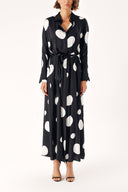 Puantiyeli Bol kesim gömlek elbise 94140