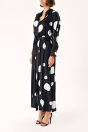 Puantiyeli Bol kesim gömlek elbise 94140