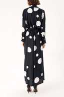 Puantiyeli Bol kesim gömlek elbise 94140