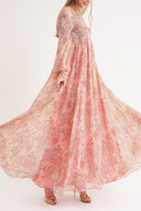 Desenli Düşük omuz gipeli bol elbise 94189