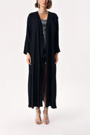 Siyah Balon kollu uzun kaftan 94208