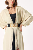 Bej Balon kollu uzun kaftan 94208