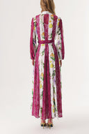 Mor Dantel detaylı uzun gömlek elbise 94232