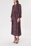 Pembe Büzgülü uzun elbise 94247