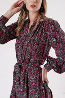 Pembe Büzgülü uzun elbise 94247