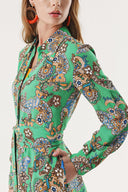 Yeşil Bol kesim gömlek elbise 94264