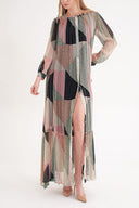 Desenli Büzgülü bol kesim gömlek lebise 94311