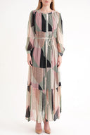 Desenli Büzgülü bol kesim gömlek lebise 94311