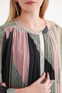 Desenli Büzgülü bol kesim gömlek lebise 94311