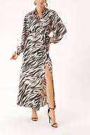 Zebra Desen Bol kesim gömlek elbise 94356