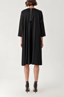 Siyah Fermuar detaylı bol kesim elbise 94362