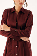 Mürdüm Bol kesim gömlek elbise 94373