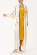 Bej Taş işlemeli uzun kollu kaftan 94467
