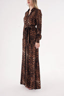 Leopar Desenli bol kesim gömlek elbise 94499