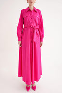 Fuşya Bol kesim uzun gömlek elbise 94506