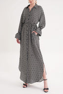 Siyah Bağcık detaylı gömlek elbise 94564