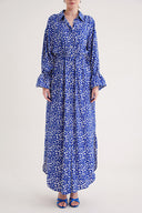 Mavi Bağcık detaylı gömlek elbise 94564