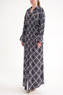 Lila Bağcık detaylı gömlek elbise 94564