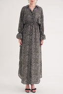 Gri Bağcık detaylı gömlek elbise 94564