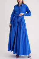 Mavi Pile detaylı uzun gömlek elbise 94575