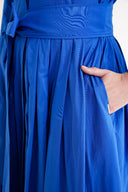 Mavi Pile detaylı uzun gömlek elbise 94575