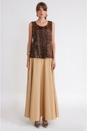 Leopar Bol kesim kolsuz bluz 19934