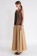 Leopar Bol kesim kolsuz bluz 19934