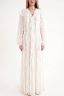 Beyaz Godeli uzun elbise 94665