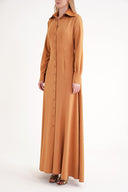 Hardal Belden oturtmalı uzun gömlek elbise 94674