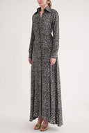 Gri Belden oturtmalı uzun gömlek elbise 94674