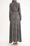 Gri Belden oturtmalı uzun gömlek elbise 94674