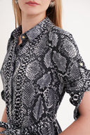 Piton Bol kesim kemerli uzun gömlek elbise 94685