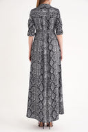 Piton Bol kesim kemerli uzun gömlek elbise 94685