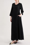 Siyah Bol kesim kemerli elbise 94697