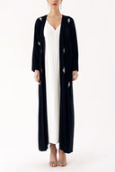 Siyah Taş işlemeli uzun kollu kaftan 94715