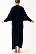Siyah Taş işlemeli uzun kollu kaftan 94715