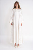 Ekru Dikiş detaylı abaya 94753