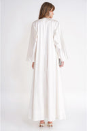 Ekru Dikiş detaylı abaya 94753