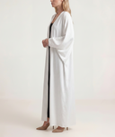 Beyaz Balon kollu uzun kaftan 94765
