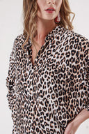 Leopar Bol kesim gömlek ve beli lastikli pantolunlu takım 12308