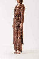 Leopar Uzun ceketli pantolon takım 12335