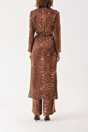 Leopar Uzun ceketli pantolon takım 12335