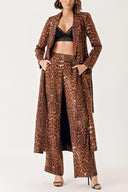 Leopar Uzun ceketli pantolon takım 12335