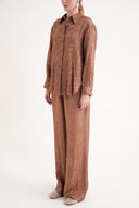 Kahve Kraşlı pantalon gömlek takım 12352