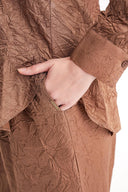 Kahve Kraşlı pantalon gömlek takım 12352