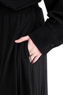 Siyah Bol kesim gömlek ve lastik detaylı etekli takım 12382