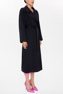 Siyah Yanları düğmeli Trenchcoat 20395