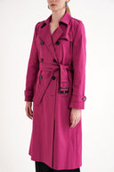 Fuşya Kruvaze kapama kemerli trençkot 20407