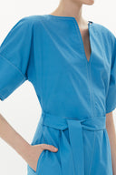 Mavi Bol paça poplin tulum 10106