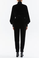 Siyah Düğmeli kadife tulum 10107